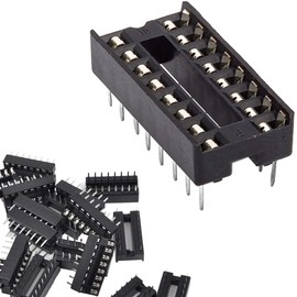 DAOKAI 50PCS 16Pin IC chip Socket Adaptor 2.54mm Pitch Type Socket Dual Row Flat Pins Soldering Integrated Circuit IC Sockets Connector