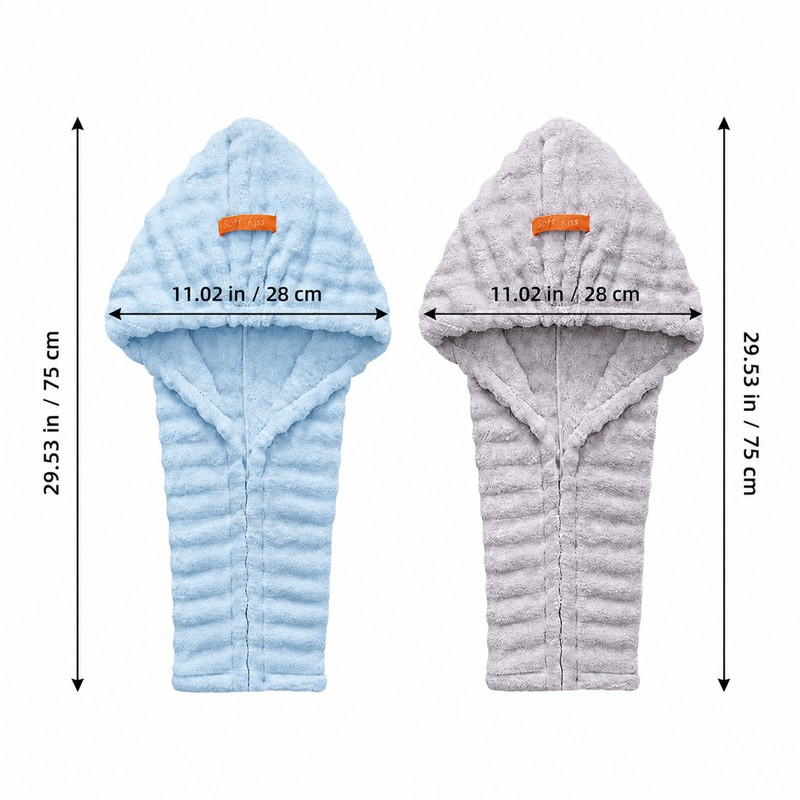 Microfiber Hair Drying Towel 2Pack, Large Size for Women, with