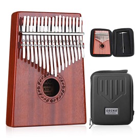 GECKO Kalimba 17 keys Kalimba Thumb Piano and EVA High Performance Protective Case, Hammer, Study Guide