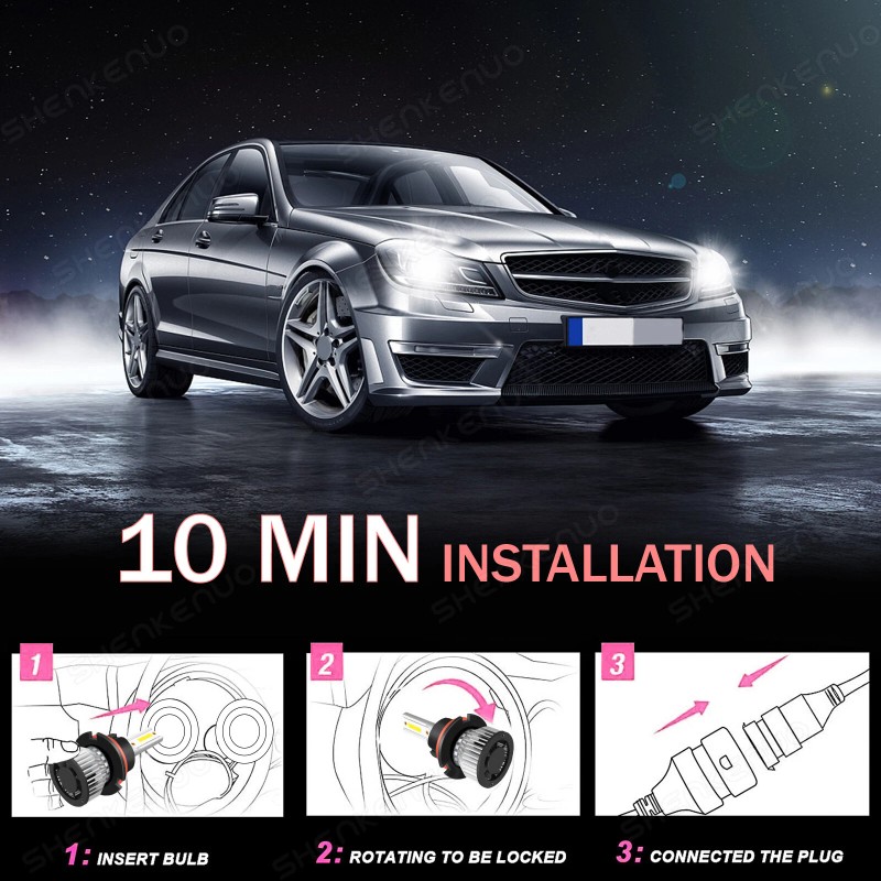 SHENKENUO 9007 HB5 LED Headlight Bulbs Conversion Kit High Low