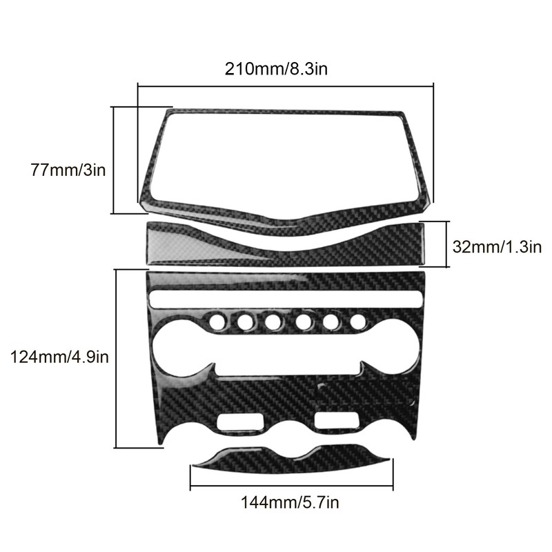 Console AC CD Panel Cover Carbon Fiber Conditioner Switch Decorative