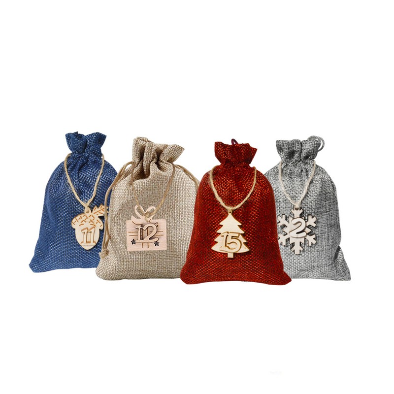 24 Advent Calendar for Filling Bags DIY Christmas Drawstring Gift