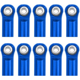 10Pcs M4 Ball Joint,M4 Tie Rod End 4mm Thread 4.0xL22mm Ball Head Holder Link Compatible with Arrma kraton Senton Axial SCX10 Traxxas TRX-4 1/10 RC Car (Blue)