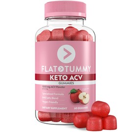 Flat Tummy Gomitas cetogénicas de vinagre de sidra de manzana, 60 unidades fórmula especializada, suplemento cetogénico post-GLP-1, apto para veganos 
