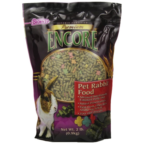 F.M. Brown'S Encore Premium Rabbit Pet Food, 2-Pound