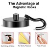 MIKEDE Magnetic Hooks, 70LB+ Strong Magnets Hooks Heavy Duty, Black