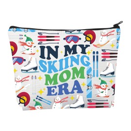Skiing Mom Makeup Bag Skiing Mom gifts Skiing Lover gifts Funny Ski Mom In My Skiing Mom Era Zipper Pouch Skiing Cosmetic Bag