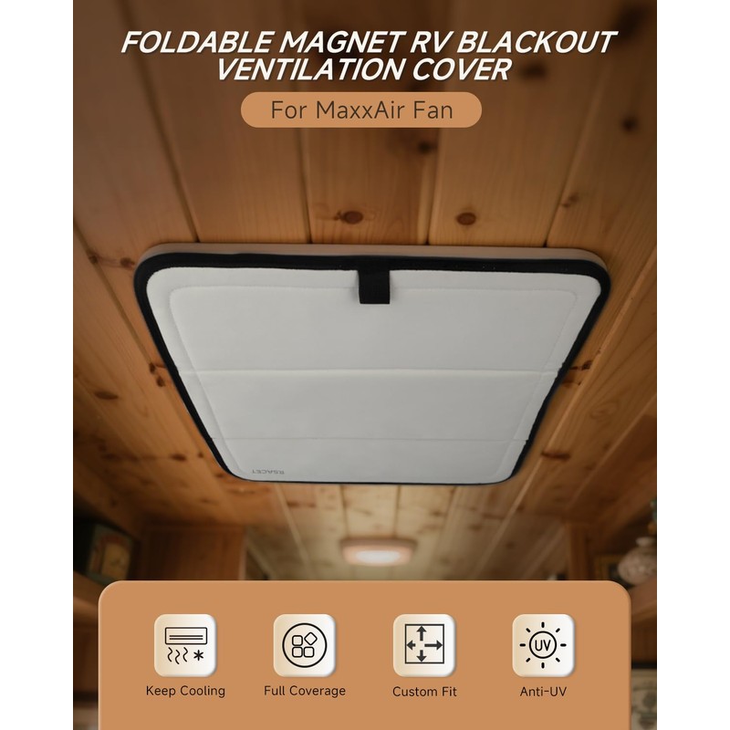 RSACET Magnetic Insulated Roof Vent Sun Cover for MaxxAir Fan,