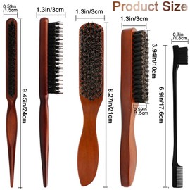 Boar Bristle Brush for Drawn Tail, 3 Pieces Boar Bristle Hair Brush, Boar Bristle Brush, Soft Boar Bristle, Natural Bristle