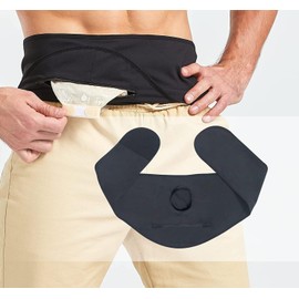 Ostomy Belt | Stealth Belt Ostomy Bag Cover for Men & Women | Colostomy Bag | Ostomy Wrap for Sport Swiming | Inner Pocket to Hold Ostomy Pouch | Ostomy Supplies (Upgraded) (Black, Large)