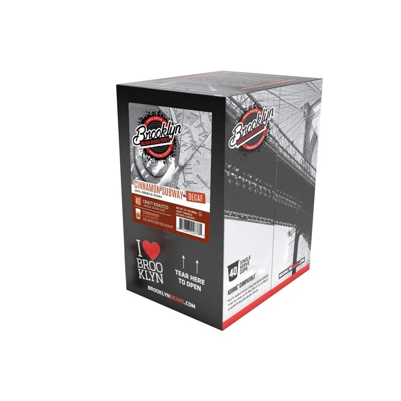 Brooklyn Beans Decaf Coffee Pods, Cinnamon Subway - Compatible with