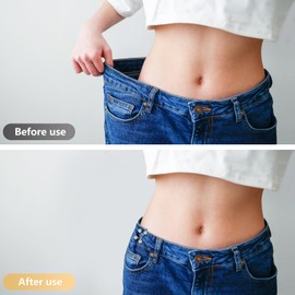 ROPAKED 6 Set Pant Waist Tightener Buttons Pins for Loose Jeans Reusable Waist Cincher Clip Metal Brooch for Clothing Dresses Skirts No Sewing Decoration Accessories（Black Silver