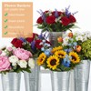 4Pcs Galvanized Metal Vases, 10 Inch, Rustic Tall Flower Buckets