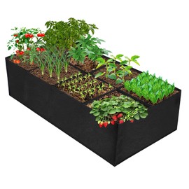 SDLDEER Plant Grow Bags Fabric Raised Garden Bed Fabric Grow Bags for Growing Herbs, Flowers and Vegetables,Rectangle Planting Container for Outdoor (6x3x1FT,8 Grids)