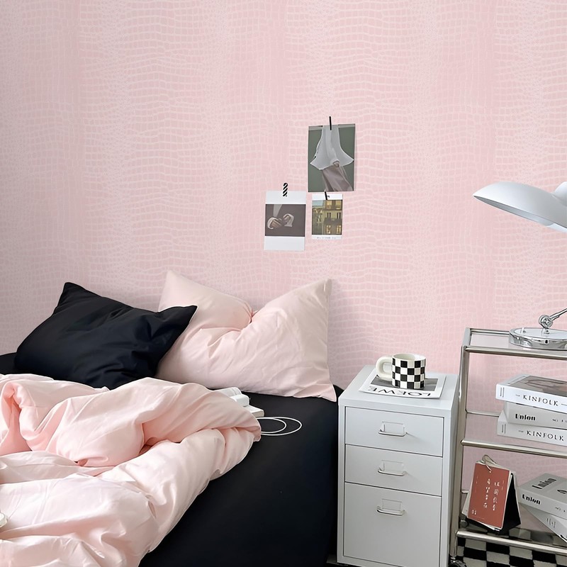 Fititem Pink Wallpaper Peel and Stick Crocodile Wallpaper 3D 78.7”×17.3”