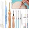 Fomiat 17 Pieces Embroidery Starter Kit Punch Needle Kit Adjustable