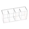 4-Compartment Clear Acrylic Pencil Holder Straight Connection 4ea