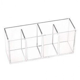 4-Compartment Clear Acrylic Pencil Holder Straight Connection 4ea