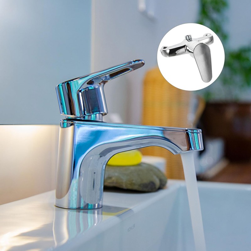 Healeved 3370106LNI Silver Wall Mount Bathtub Shower Faucet with 2