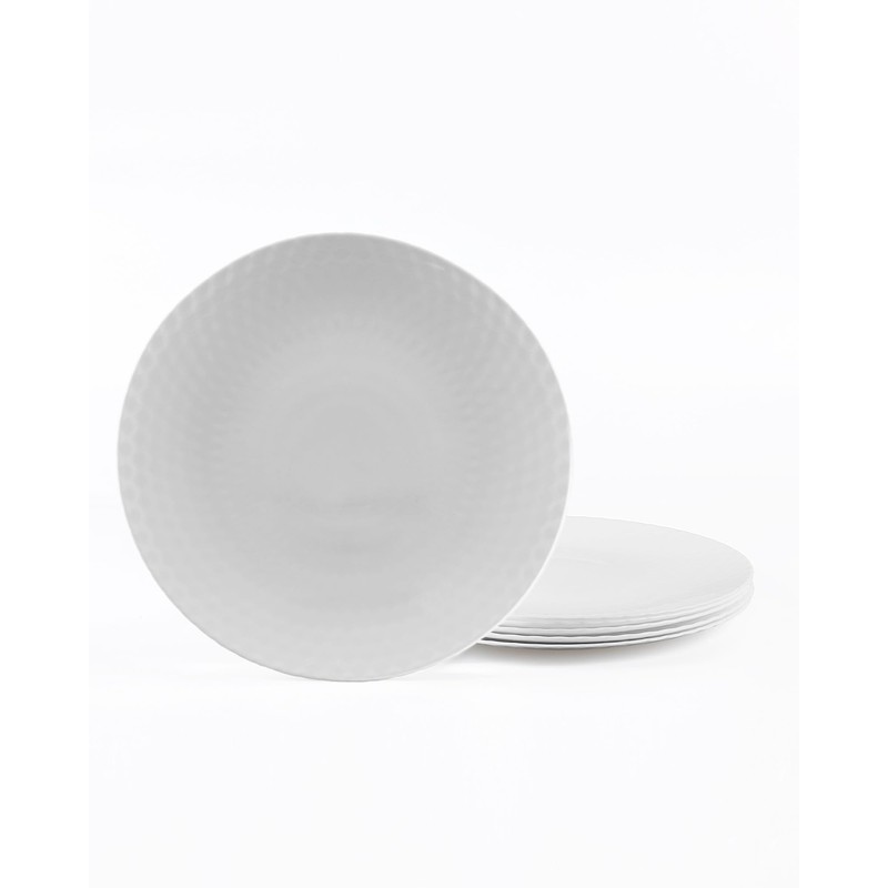 LaGlint 7.5 inch Salad Appetizer Plate Set of 6, Opal