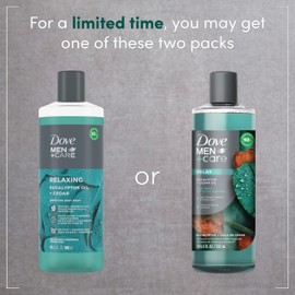 Dove Men+Care Body Wash Eucalyptus + Cedar Oil 4 Count to Rebuild Skin in the Shower with Plant-Based Cleansers and Moisturizers 18 oz