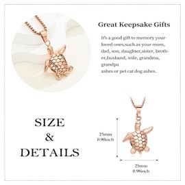 AIWENXI Sea Turtle Cremation Jewelry Urn Necklaces for Ashes Stainless Steel Marine Organism Memorial Keepsakes Gifts Ash Pendant Jewelry for Men Women