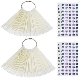 Beuniar Nail Swatch Sticks with Ring for Nail Polish Color Display Board Art Supplies Practice Samples with Number Stickers (100pcs natural)