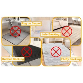 8-Pack Gripper for Rug for Hardwood Floors and Tiles: Double-Sided Reusable Rug Carpet Tape. Anti-Slip Tape Grips Area Rugs, Non-Slip Rug Pads Prevent Sliding, Curling, and Bunching