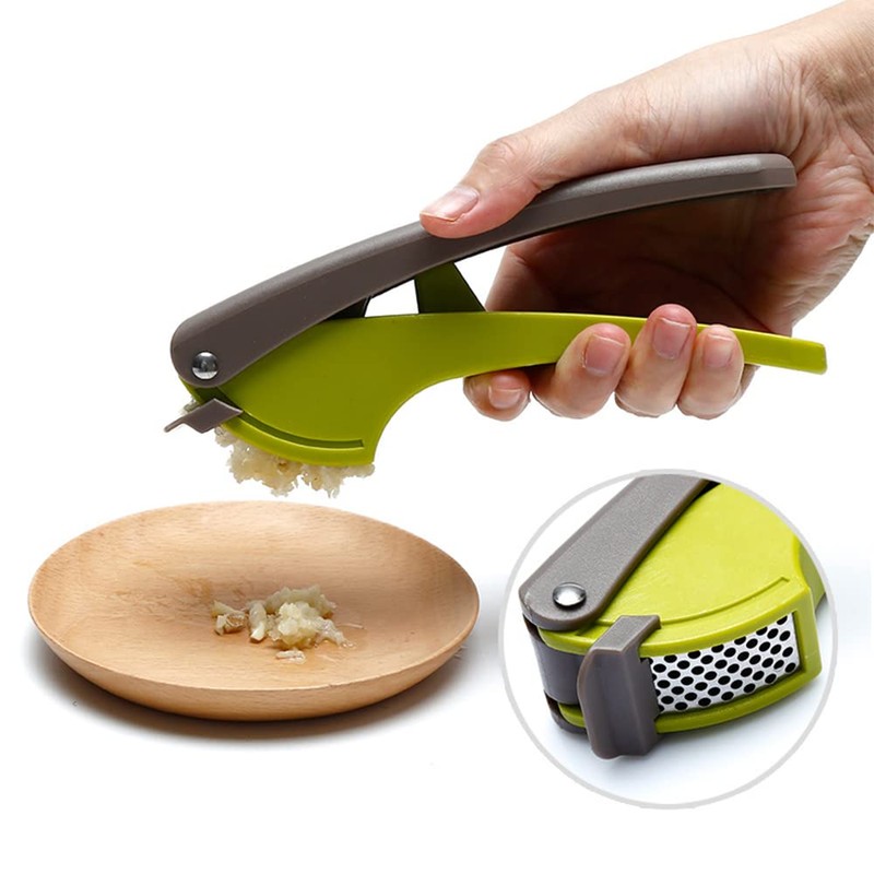 2PCS Garlic Press, Dual Function Garlic Mincer Slicer Heavy Duty