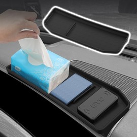 Dash Center Console Tray Compatible with 2024 2025 Hyund@i Santa Fe 12.3'' Two Full-Width Screens, Dashboard Storage Organizer Solid Plastic Tissue Sunglasses Holder (Santa Fe 2024 2025 Accessories)