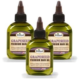 Difeel Grapeseed Premium Hair Oil 2.5 oz. (PACK OF 3) - Natural Grapeseed Oil for Hair