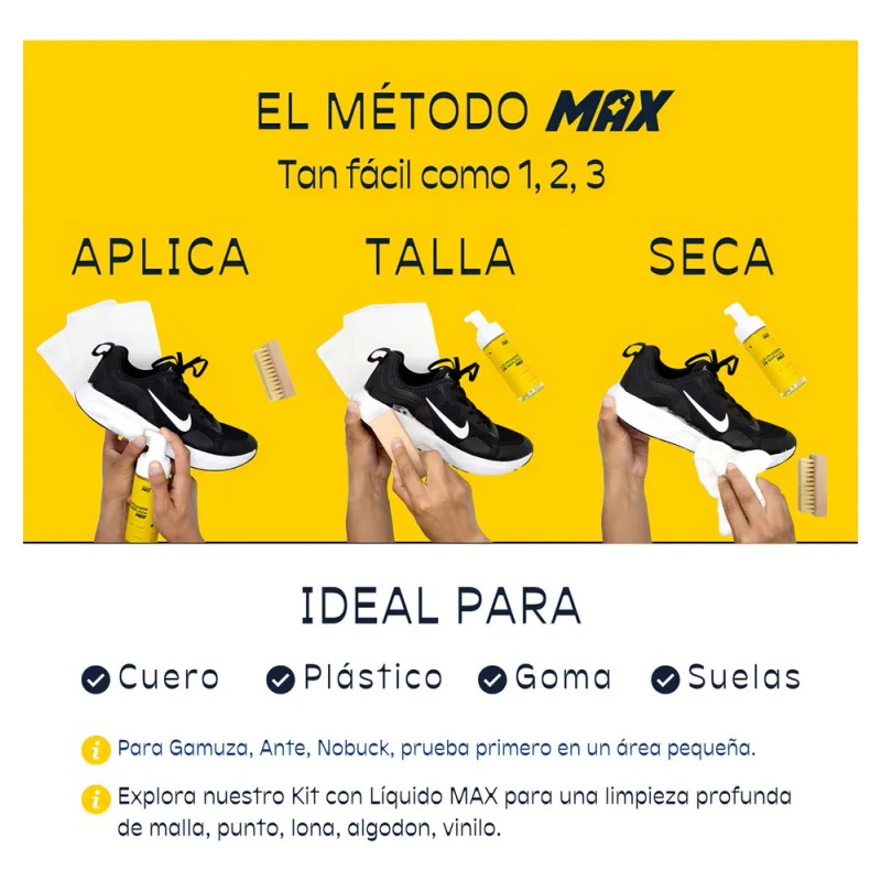 Kit De Limpieza Para Tenis Con Espuma Limpiadora Shoomax