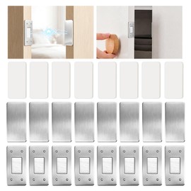 8 Pack Magnetic Cabinet Door Catch, Ultra Thin No Drill Adhesive Cabinet Latches, Stainless Steel Cabinet Magnets for Kitchen Cabinets, Bathroom Vanity, Closets, Drawers and & Doors