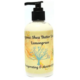 Body Lotion Organic Shea Butter and Coconut Oil - Lemongrass - Handcrafted & Artisan - 8 oz