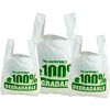Eco Friendly Plastic Bags White Vest Carrier Bags 100% Degradable - Jumbo Size 13 x 19 x 23" Sterling Bargains (100)