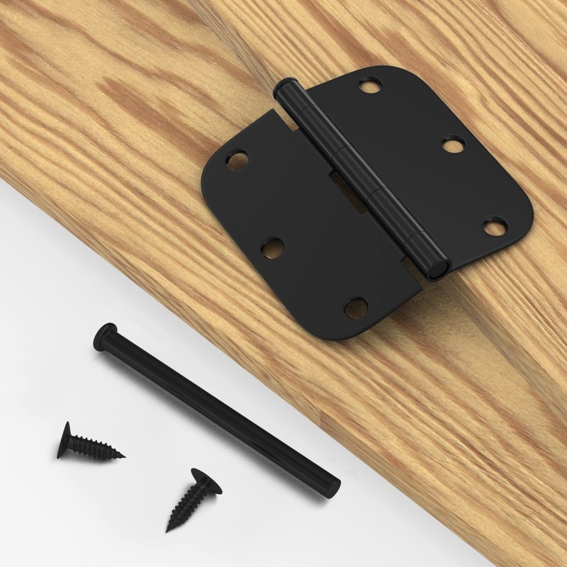 Haidms 30 Pack Matte Black Door Hinges No Squeak 3.5