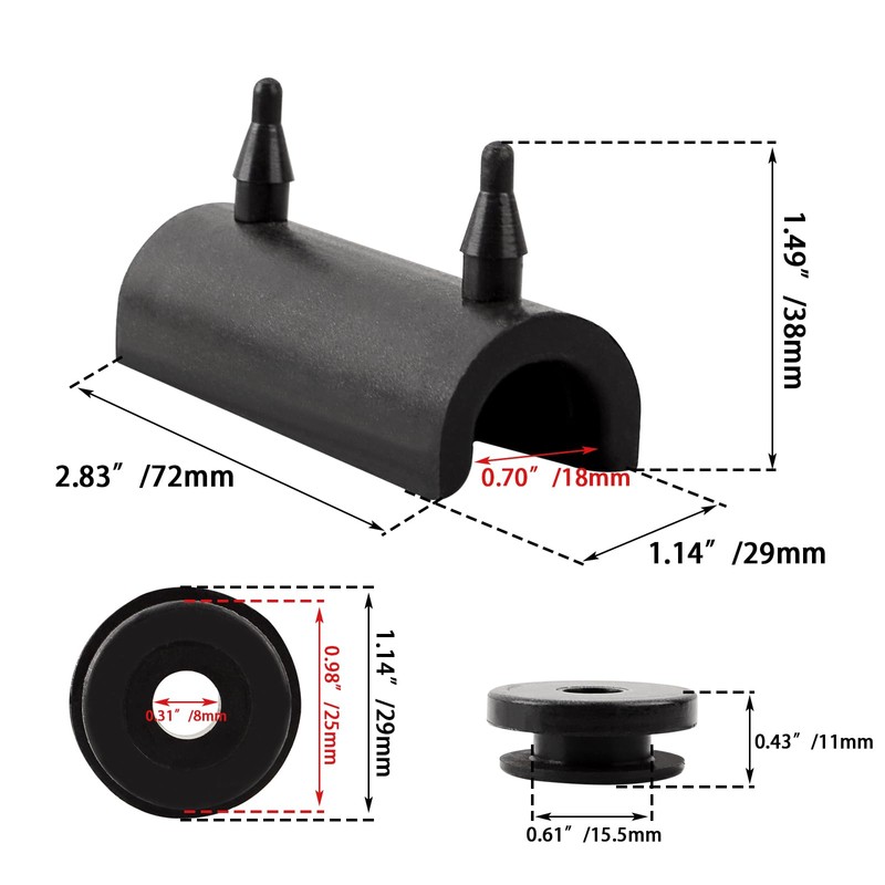 WOWTK Hard Saddlebag Rubber Grommets & Support Cushions Mounts for