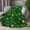 St. Patrick's Day Throw Blanket - Green Leaves & Rainbow