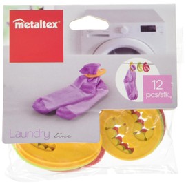 Metaltex Sock Holder - Sock Hanger, Holder for Socks, 12 pcs, Multi-Colour, 7.5 x 5.5 cm