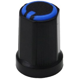 6mm D-Shaft D270 Hole Hex Grip Mixer Control Knob with Blue Ring Pack of 10