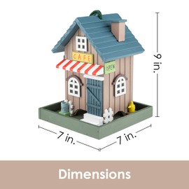 Clever Garden Hanging Birdhouse, Decorative Outdoor Bird Feeder for Hummingbirds and Wild Birds, Brown Café