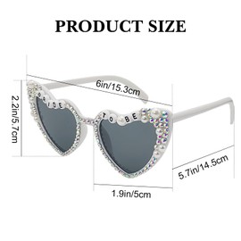 CKCSHI Bride to Be Sunglasses, Hen Party Sunglasses, Hen Do Party Accessories, Bachelorette Party Glasses, Rhinestone Pearl glasses for Bride Adult Women Ladies Bachelorette Party