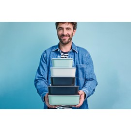 Mepal EasyClip 15oz/450ml - Leakproof & Airtight Food Storage Container | BPA-Free | One-Click Open & Close System | Nordic-White | Made in Holland