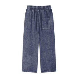 Acid Wash Straight Leg Pants - 360 GSM - color: Blue, size: S
