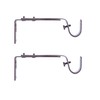 Kenney Adjustable Curtain Rod Brackets, Mocha (2-Pack)