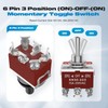 Momentary Toggle Switch,Malicele DPDT 6 Pin (ON)-Off-(ON) Waterproof 30A 12V
