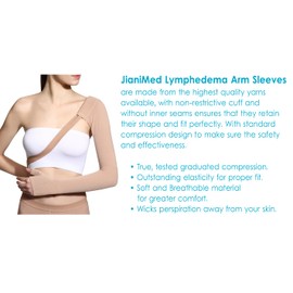 JianiMed Lymphedema Arm Sleeve with Shoulder Strap and Gauntlet–Graduated Compression, 20-30, Blood Circulation, Arm Support for Swelling, Taiwan Excellence, 1 PC 2XL