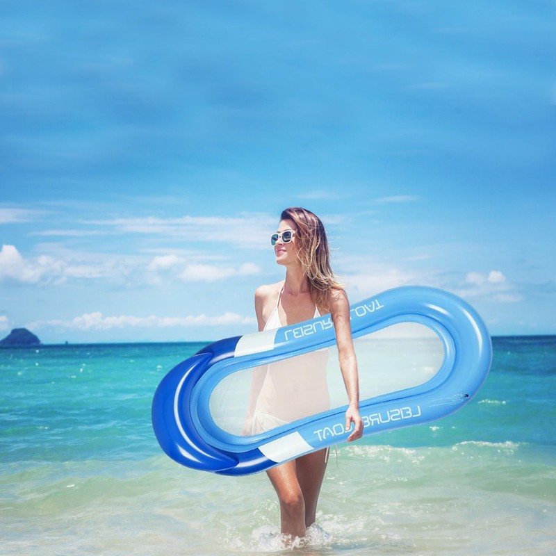 Air Mattress Pool Hammock, Float Inflatable Water Hammock, Blue Inflatable