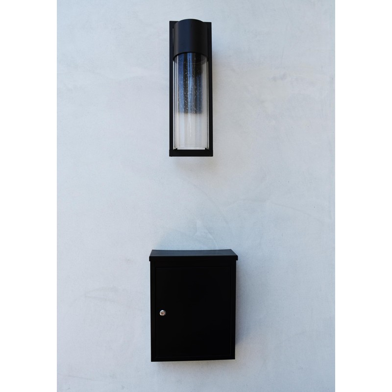 ARCHITECTURAL MAILBOXES 2580B-10 Chelsea Black Locking Wall Mount Mailbox, Medium,