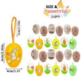 Plastic Easter Eggs, Pack of 24 Easter Eggs Decoration, Easter Eggs for Hanging, Easter Spring Decoration, Easter Shrub Decoration, Easter Eggs Crafts Plastic Eggs, Cute Easter Decoration, Easter Gift